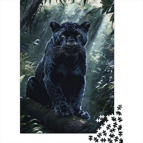 Panther 1000-Puzzleteile Jungle Animals Puzzle Für ErwachseneKann Stress Lindern1000-Geschenke Für Erwachsene100% RecyclingkartonGeeignet Für Erwachsene Und Kinder 1000pcs (75x50cm) von WQIRALFEX