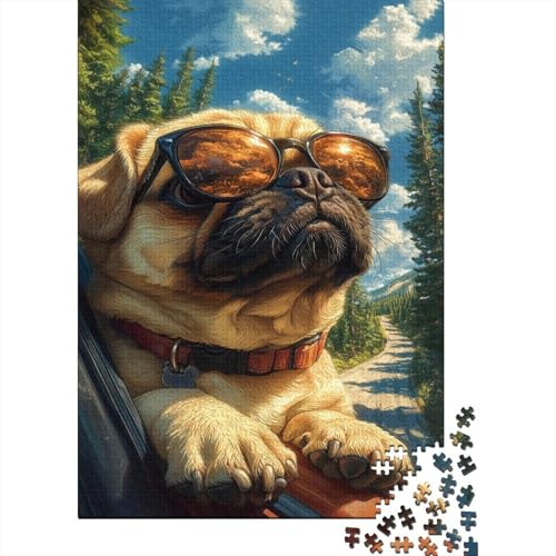Pug 1000-Puzzleteile Sunshine Bathing PuzzleChallenge SpielzeugGeschenke Für ErwachseneHochwertige 100% Recycelte PappeGeeignet Für Erwachsene Und Kinder 1000pcs (75x50cm) von WQIRALFEX