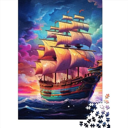 Segelboot Puzzle 1000 Teile Schwer Puzzle Spielzeug Pädagogisches Spiel Impossible Herausforderung Spielzeug Für Erwachsene Kinder 1000pcs (75x50cm) von WQIRALFEX