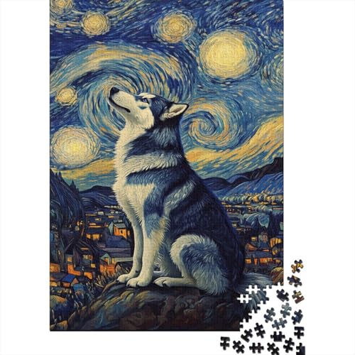 Siberian Husky 1000-Puzzleteile Puzzle Für ErwachseneChallenge SpielzeugGeschenke Für ErwachseneHochwertige 100% Recycelte PappeGeeignet Für Erwachsene Und Kinder 1000pcs (75x50cm) von WQIRALFEX