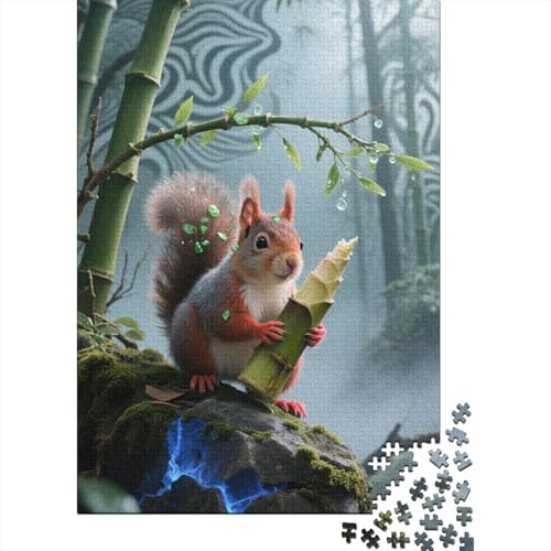 Squirrel 1000-Puzzleteile PuzzleChallenge Spielzeug1000-Geschenke Für ErwachseneHochwertige 100% Recycelte PappeGeeignet Für Erwachsene Und Kinder 1000pcs (75x50cm) von WQIRALFEX