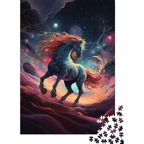 Stellar Mustang 1000-Puzzleteile Wild Grace Among Planetary Hues Puzzle Für ErwachseneChallenge SpielzeugPädagogische Spiele GeschenkeHochwertige 100% Recycelte PappeGeeignet Für Erwachsene Und Kinder von WQIRALFEX