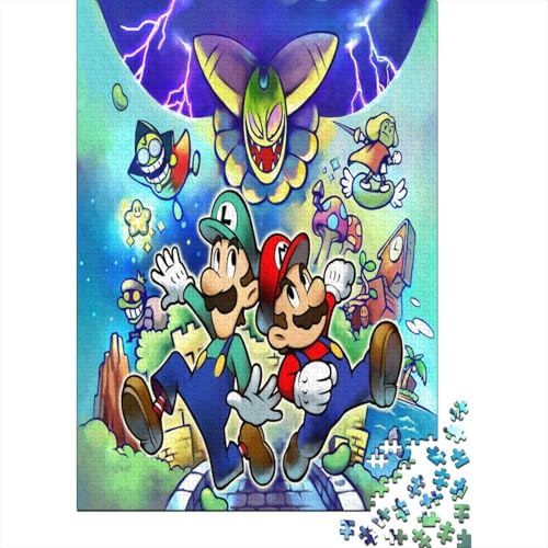 Super Mario Poster 1000-Puzzleteile Puzzle Für ErwachseneWohndekoration GeschenkGeschenke Für Erwachsene100% RecyclingkartonGeeignet Für Erwachsene Und Kinder 1000pcs (75x50cm) von WQIRALFEX