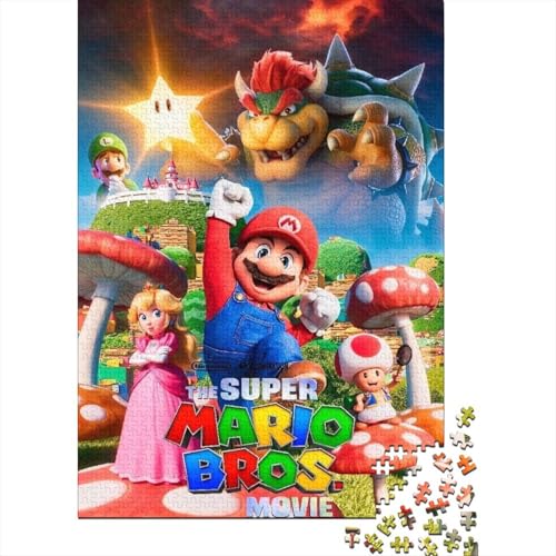 Super Mario Poster 1000-Puzzleteile PuzzleKann Stress Lindern1000-Geschenke Für Erwachsene100% RecyclingkartonGeeignet Für Erwachsene Und Kinder 1000pcs (75x50cm) von WQIRALFEX