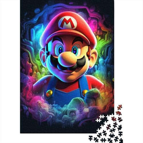 Super Mario Poster 1000-Puzzleteile PuzzleWohndekoration GeschenkPädagogische Spiele GeschenkeHochwertige 100% Recycelte PappeGeeignet Für Erwachsene Und Kinder 1000pcs (75x50cm) von WQIRALFEX
