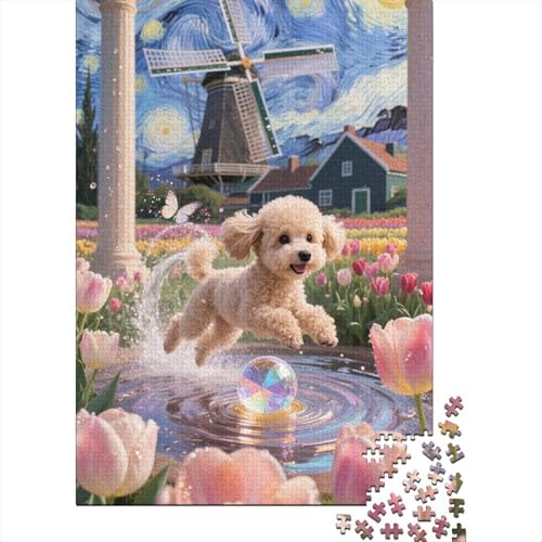 Teacup Poodle 1000-Puzzleteile Puzzle Für ErwachseneChallenge SpielzeugGeschenke Für ErwachseneHochwertige 100% Recycelte PappeGeeignet Für Erwachsene Und Kinder 1000pcs (75x50cm) von WQIRALFEX