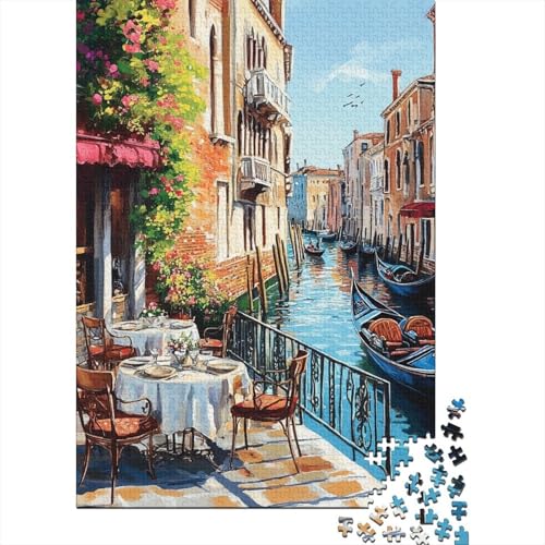 Venedig Wasserstadt Puzzle 1000 Teile Schwer Puzzle Spielzeug Lernspiel Impossible Herausforderung Spielzeug Für Erwachsene Und Kinder Ab 12 Jahren 1000pcs (75x50cm) von WQIRALFEX