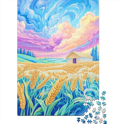 Weizenfeld Puzzle 1000 Teile Schwer Puzzle Spielzeug Pädagogisches Spiel Impossible Herausforderungsspielzeug Für Erwachsene Und Kinder in Bewährter 1000pcs (75x50cm) von WQIRALFEX