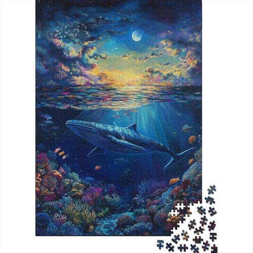 Whale 1000-Puzzleteile Underwater World PuzzleHochwertiges Und Langlebiges GeschenkGeschenke Für Erwachsene100% RecyclingkartonGeeignet Für Erwachsene Und Kinder 1000pcs (75x50cm) von WQIRALFEX