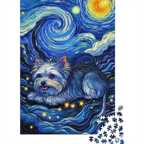 Yorkshire Terrier 1000-Puzzleteile PuzzleChallenge SpielzeugHerausforderung Puzzle Spiel100% RecyclingkartonGeeignet Für Erwachsene Und Kinder 1000pcs (75x50cm) von WQIRALFEX