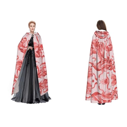 WQUVMDS (Flamingo) Unisex Kapuzenumhang Umhang Halloween Hexe Party Kapuzen Erwachsene Vampire Umhang Umhang Umhang von WQUVMDS
