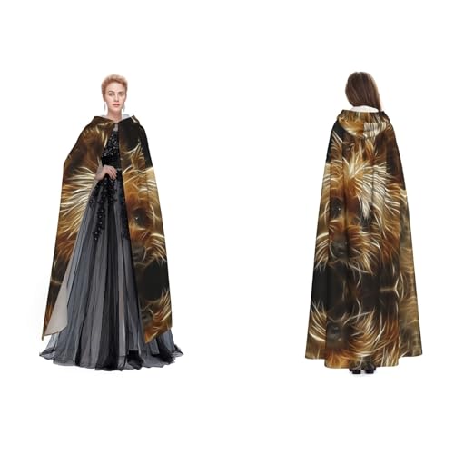 WQUVMDS (Funny Yorkie) Unisex Kapuzenumhang Halloween Hexe Party Kapuzen Erwachsene Vampire Umhang Umhang Umhang von WQUVMDS