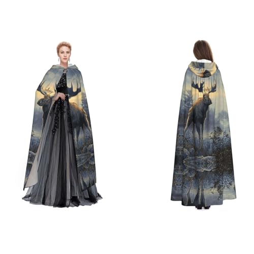 WQUVMDS (Northern Elch) Unisex Kapuzenumhang Halloween Hexe Party Kapuze Erwachsene Vampire Umhang Umhang Umhang von WQUVMDS