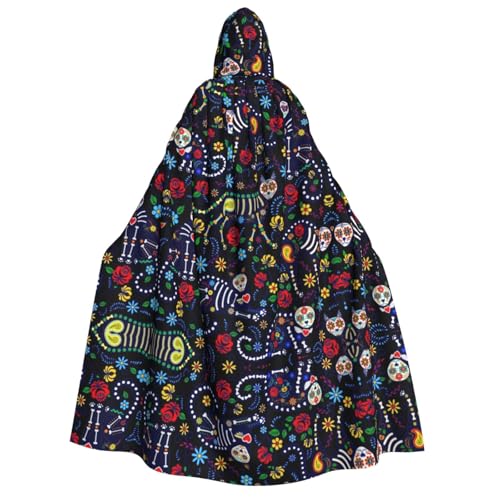 WQUVMDS (Sugar Horror Skull) Unisex Erwachsene Kapuzenumhang Umhang Umhang Halloween Cosplay Kostüme Vampire Umhang Umhang Umhang von WQUVMDS
