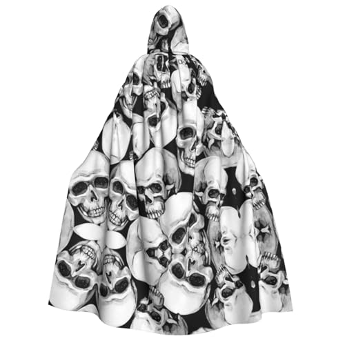 WQUVMDS (Sugar Horror Skull Halloween) Unisex Erwachsene Kapuzenumhang Umhang Halloween Cosplay Kostüme Vampire Umhang Umhang Umhang von WQUVMDS