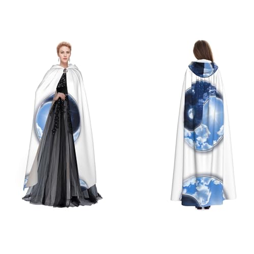 WQUVMDS (Yin Yang World) Unisex Kapuzenumhang Umhang Halloween Hexenparty Kapuzen Erwachsene Vampire Umhang Umhang von WQUVMDS