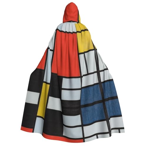 WQUVMDS (Zusammensetzung in Rot, Gelb, Blau und Schwarz) Unisex Erwachsene Kapuzenumhang Umhang Umhang Halloween Cosplay Kostüme Vampire Umhang Umhang von WQUVMDS