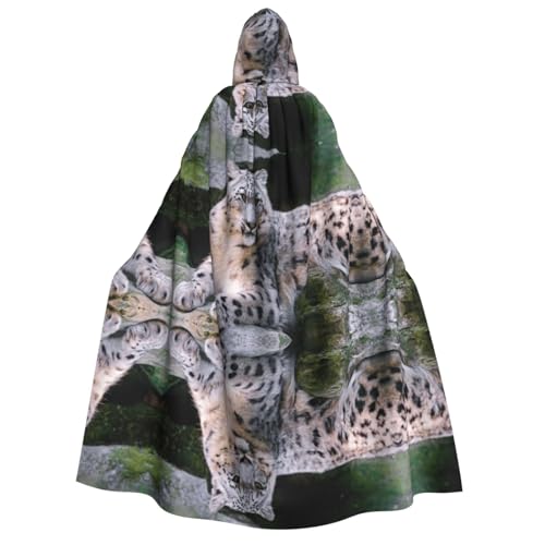 WQUVMDS Kapuzenumhang mit Kapuze (Schneeleopard), Unisex, für Halloween, Cosplay, Kostüme, Vampire, Umhang von WQUVMDS