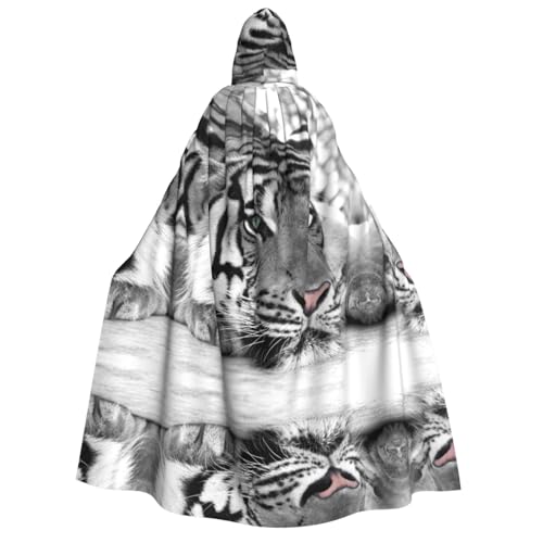 WQUVMDS Kapuzenumhang mit Kapuze (Tiger Leopard), Unisex, für Halloween, Cosplay, Kostüme, Vampire, Umhang von WQUVMDS