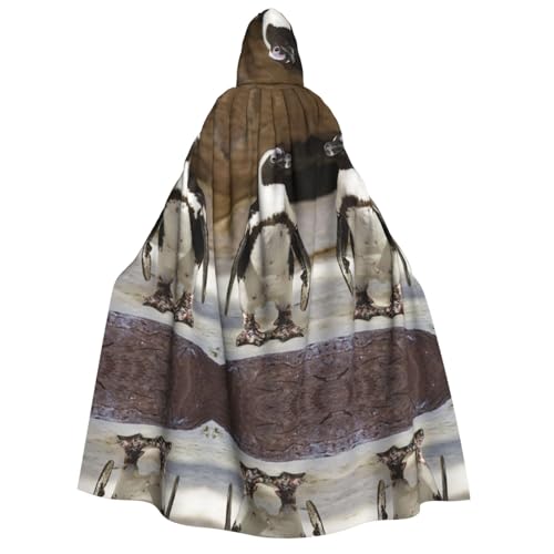 WQUVMDS Kapuzenumhang mit Kapuze (afrikanischer Pinguin) Unisex für Erwachsene, Halloween, Cosplay, Kostüme, Vampir, Umhang von WQUVMDS