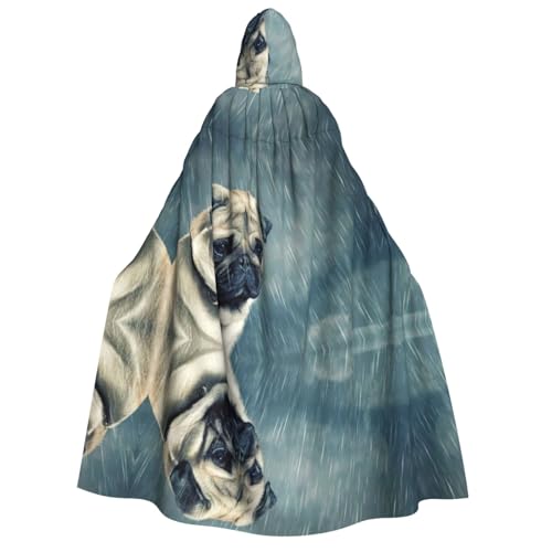 WQUVMDS Kapuzenumhang mit lustigem Mops, Unisex, für Erwachsene, Halloween, Cosplay, Kostüme, Vampir, Umhang WQUVMDS Kapuzenumhang mit lustigem Mops, Unisex, für Erwachsene, Halloween, Cosplay, Kostüme, Vampir, Umhang von WQUVMDS