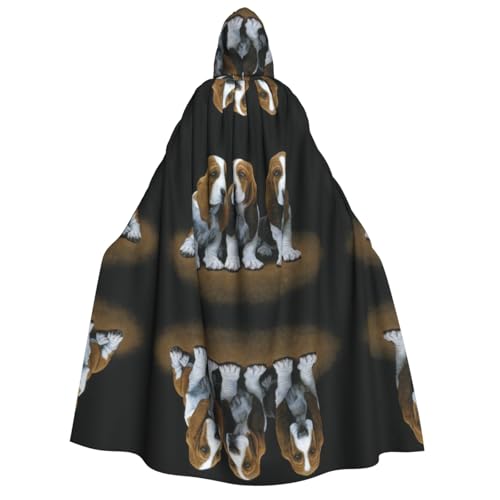 WQUVMDS Kapuzenumhang mit süßem Basset Hound Welpen, Unisex, für Erwachsene, Halloween, Cosplay, Kostüme, Vampir, Umhang WQUVMDS Kapuzenumhang mit süßem Basset Hound Welpen, Unisex, für Erwachsene, Halloween, Cosplay, Kostüme, Vampir, Umhang von WQUVMDS