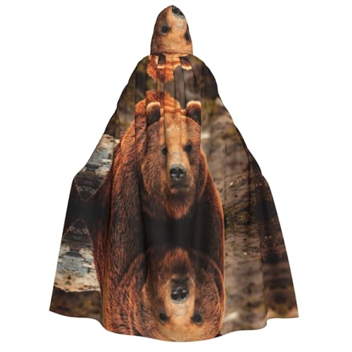 WQUVMDS Umhang mit Kapuze, Motiv: Grizzlybär, Unisex, für Erwachsene, Halloween, Cosplay, Kostüme, Vampire, Umhang WQUVMDS Umhang mit Kapuze, Motiv: Grizzlybär, Unisex, für Erwachsene, Halloween, Cosplay, Kostüme, Vampire, Umhang von WQUVMDS