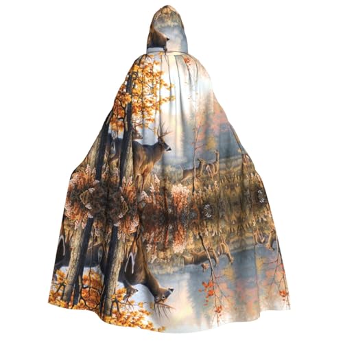 WQUVMDS Umhang mit Kapuze, Motiv: Hirsch, Wildtiere, Unisex, Erwachsene, Halloween, Cosplay, Kostüme, Vampire, Umhang WQUVMDS Umhang mit Kapuze, Motiv: Hirsch, Wildtiere, Unisex, Erwachsene, Halloween, Cosplay, Kostüme, Vampire, Umhang von WQUVMDS