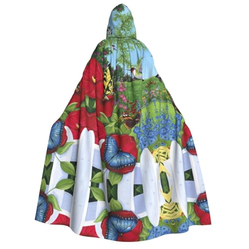 WQUVMDS Umhang mit Kapuze, Motiv: Vögel, Schmetterling, Blume, Unisex, Erwachsene, Halloween, Cosplay, Kostüme, Vampir, Umhang WQUVMDS Umhang mit Kapuze, Motiv: Vögel, Schmetterling, Blume, Unisex, Erwachsene, Halloween, Cosplay, Kostüme, Vampir, Umhang von WQUVMDS