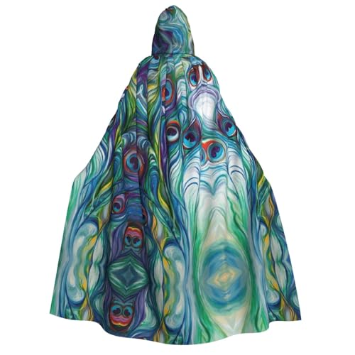 WQUVMDS Umhang mit Kapuze, Pfauenfedern, Unisex, für Erwachsene, Halloween, Cosplay, Kostüme, Vampire, Umhang WQUVMDS Umhang mit Kapuze, Pfauenfedern, Unisex, für Erwachsene, Halloween, Cosplay, Kostüme, Vampire, Umhang von WQUVMDS