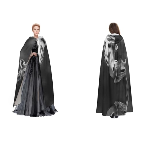 WQUVMDS Umhang mit Kapuze, Tier-Giraffe, Kuss, Unisex, für Halloween, Hexenparty, mit Kapuze, Vampir, Umhang WQUVMDS Umhang mit Kapuze, Tier-Giraffe, Kuss, Unisex, für Halloween, Hexenparty, mit Kapuze, Vampir, Umhang von WQUVMDS