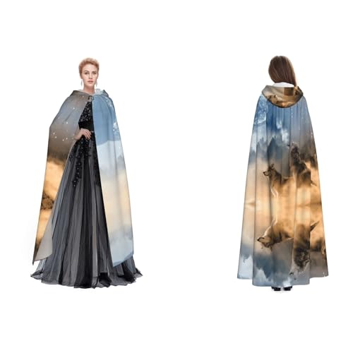 WQUVMDS Umhang mit Kapuze, Wilder Tierwolf, Unisex, für Halloween, Hexenparty, für Erwachsene, Vampir, Umhang WQUVMDS Umhang mit Kapuze, Wilder Tierwolf, Unisex, für Halloween, Hexenparty, für Erwachsene, Vampir, Umhang von WQUVMDS