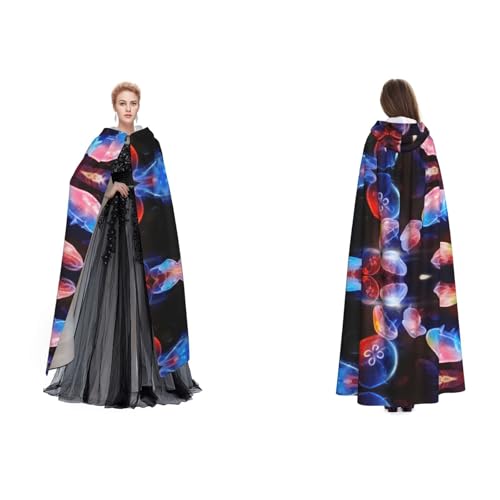 WQUVMDS Umhang mit Kapuze, bunt, Quallen, Unisex, für Halloween, Hexenparty, mit Kapuze, Vampir, Umhang WQUVMDS Umhang mit Kapuze, bunt, Quallen, Unisex, für Halloween, Hexenparty, mit Kapuze, Vampir, Umhang von WQUVMDS
