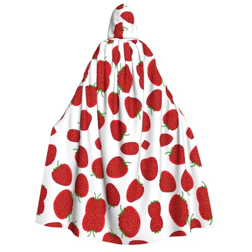 WQUVMDS Umhang mit Kapuze für Erwachsene, Erdbeere, für Halloween, Cosplay, Vampire, Umhang WQUVMDS Umhang mit Kapuze für Erwachsene, Erdbeere, für Halloween, Cosplay, Vampire, Umhang von WQUVMDS
