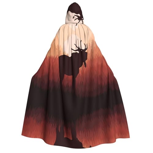 WQUVMDS Umhang mit Kapuze für Erwachsene, Motiv: Wilder Tierelch, Unisex, für Halloween, Cosplay, Vampire, Umhang WQUVMDS Umhang mit Kapuze für Erwachsene, Motiv: Wilder Tierelch, Unisex, für Halloween, Cosplay, Vampire, Umhang von WQUVMDS