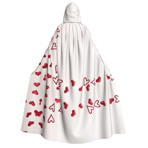 WQUVMDS Umhang mit Kapuze für Erwachsene, Motiv: rote Herzen, für Halloween, Cosplay, Vampire, Umhang WQUVMDS Umhang mit Kapuze für Erwachsene, Motiv: rote Herzen, für Halloween, Cosplay, Vampire, Umhang von WQUVMDS