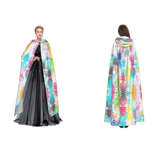 WQUVMDS Unisex Kapuzenumhang mit Ananas-Malerei, Halloween-Hexenparty, mit Kapuze, für Erwachsene, Vampirumhang WQUVMDS Unisex Kapuzenumhang mit Ananas-Malerei, Halloween-Hexenparty, mit Kapuze, für Erwachsene, Vampirumhang von WQUVMDS