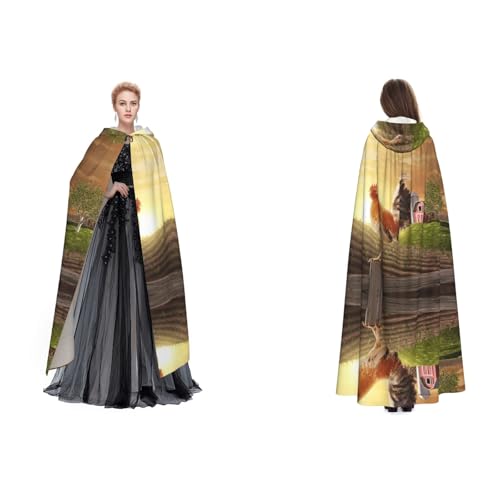 WQUVMDS Unisex Kapuzenumhang mit Huhn, für Halloween, Hexenparty, mit Kapuze, Vampir, Umhang WQUVMDS Unisex Kapuzenumhang mit Huhn, für Halloween, Hexenparty, mit Kapuze, Vampir, Umhang von WQUVMDS
