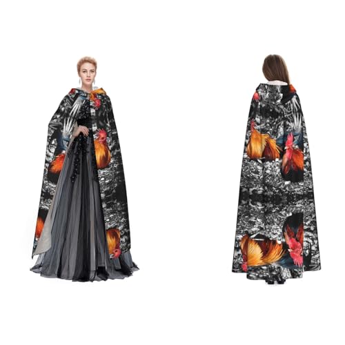 WQUVMDS Unisex Kapuzenumhang mit Huhn, für Halloween, Hexenparty, mit Kapuze, Vampir, Umhang WQUVMDS Unisex Kapuzenumhang mit Huhn, für Halloween, Hexenparty, mit Kapuze, Vampir, Umhang von WQUVMDS