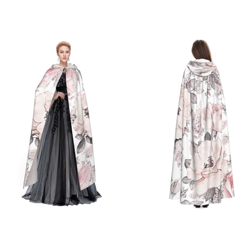 WQUVMDS Unisex Kapuzenumhang mit Kapuze, für Halloween, Hexenparty, mit Kapuze, für Erwachsene, Vampir, Rosa von WQUVMDS