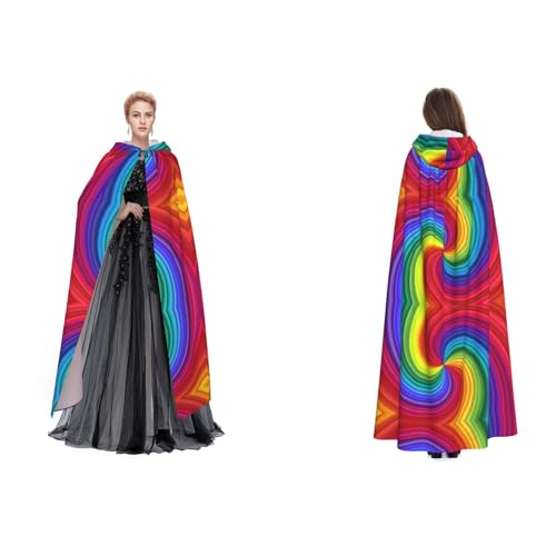 WQUVMDS Unisex Kapuzenumhang mit Regenbogen, für Halloween, Hexenparty, mit Kapuze, Vampir, Umhang WQUVMDS Unisex Kapuzenumhang mit Regenbogen, für Halloween, Hexenparty, mit Kapuze, Vampir, Umhang von WQUVMDS