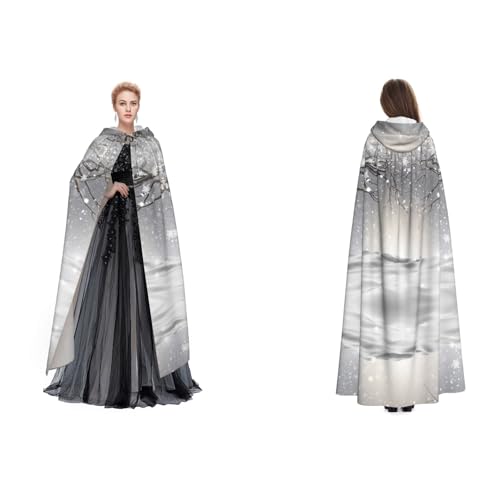WQUVMDS Unisex Kapuzenumhang mit Schneeflocke und Kiefernbaum, für Halloween, Hexenparty, mit Kapuze, Vampirumhang WQUVMDS Unisex Kapuzenumhang mit Schneeflocke und Kiefernbaum, für Halloween, Hexenparty, mit Kapuze, Vampirumhang von WQUVMDS