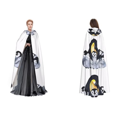 WQUVMDS Unisex Kapuzenumhang mit Tierpinguin-Muster, für Halloween, Hexenparty, mit Kapuze, Vampir, Umhang WQUVMDS Unisex Kapuzenumhang mit Tierpinguin-Muster, für Halloween, Hexenparty, mit Kapuze, Vampir, Umhang von WQUVMDS