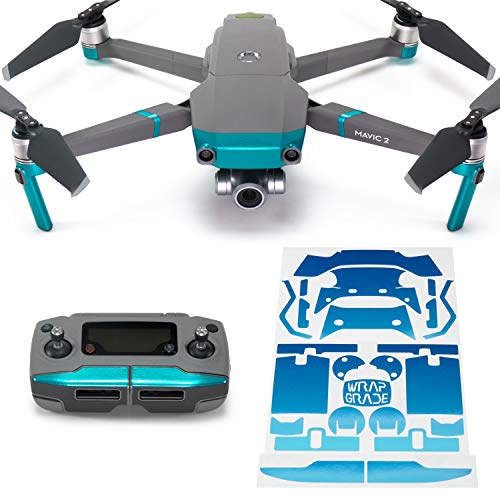WRAPGRADE Skin kompatibel mit DJI Mavic2 | Accent Color (Caribbean Blue) von WRAPGRADE