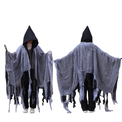 WREWING Hexenumhang mit Kapuze Halloween - Kapuzenumhang - Ideal für Hexenkostüm-Feiern ​ von WREWING