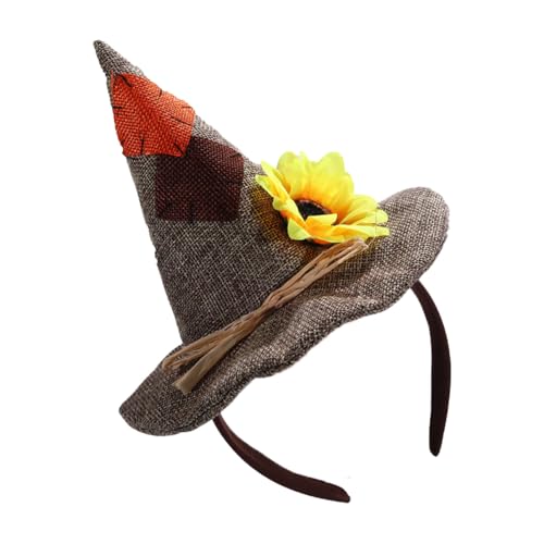 WREWING Vogelscheuchen-Hut-Stirnband mit Sonnenblume – rustikaler Gartenfest-Kopfschmuck für Halloween, Cosplay, Erwachsene, Kinder, Unisex, Kostümzubehör, Farbe 1 WREWING Vogelscheuchen-Hut-Stirnband mit Sonnenblume – rustikaler Gartenfest-Kopfschmuck für Halloween, Cosplay, Erwachsene, Kinder, Unisex, Kostümzubehör, Farbe 1 von WREWING
