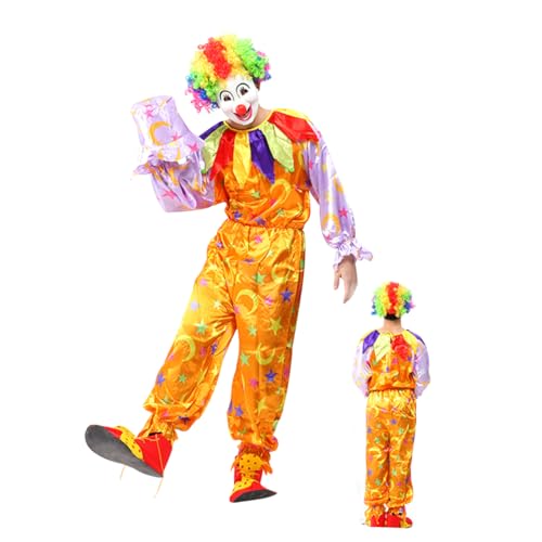 WRITWAA Clown-kostüm-set Für Damen Zirkus-clown-kleid Halloween-party-kleidung Handgefühl Polyester-material Reizung von WRITWAA