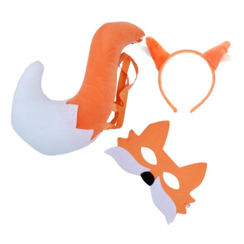 WRITWAA 1 Satz Fuchs-Anziehset Cosplay-Kostüm für Halloween Plüsch-Tierhaarband Masken Wolf fuchs maske fasching Cosplay-Versorgung Foto -Requisiten Fuchsmaske Vlies Orange WRITWAA 1 Satz Fuchs-Anziehset Cosplay-Kostüm für Halloween Plüsch-Tierhaarband Masken Wolf fuchs maske fasching Cosplay-Versorgung Foto -Requisiten Fuchsmaske Vlies Orange von WRITWAA