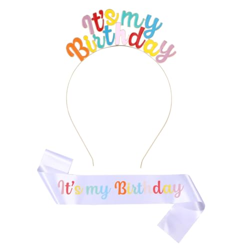 WRITWAA 1 Satz Geburtstagshaarband Zubehör Mädchen Glücklich Geburtstag Kopfschmuck Geburtstag Frauenschärpe haarschmuck Geburtstag Stirnbänder Geburtstagsschärpe und Stirnband Metall WRITWAA 1 Satz Geburtstagshaarband Zubehör Mädchen Glücklich Geburtstag Kopfschmuck Geburtstag Frauenschärpe haarschmuck Geburtstag Stirnbänder Geburtstagsschärpe und Stirnband Metall von WRITWAA