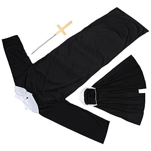 WRITWAA Kostüme Für Halloween Damen Nonnenkleid Kostüm Christliches Nonnengewand von WRITWAA